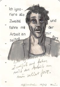 ich ignoriere alle Zweifel und fahre mit der Arbeit an mir selbst fort - I ignore all doubts and continue working on myself -